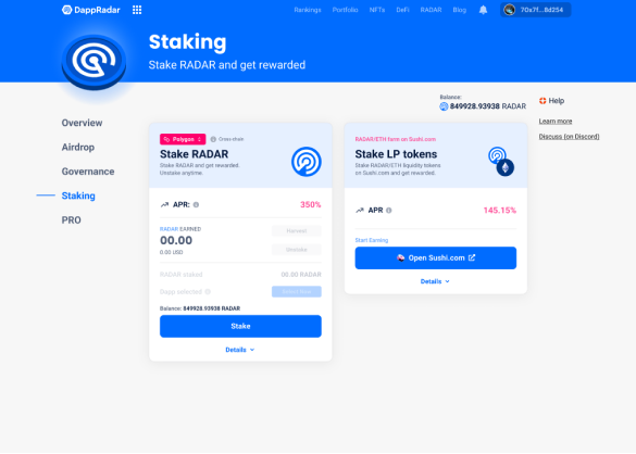 Staking interface before the design system